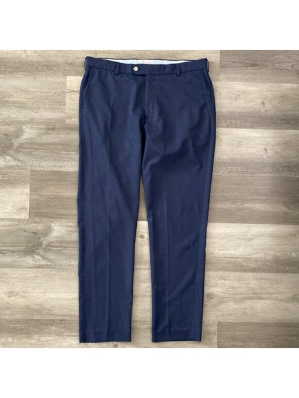 Peter Millar Classic Straight Leg Dress Pants Navy Blue Flat Front Golf 35 x 32